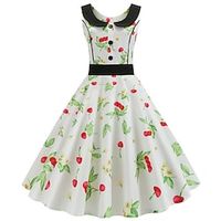 Audrey Hepburn 1950s Vacation Dress Cocktail Dress Vintage Dress Dress Masquerade Women's Costume Vintage Cosplay Party  Evening Sleeveless Dress Masquerade Lightinthebox - thumbnail