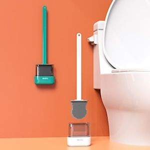 Flexible Silicone Toilet Brush Breathable Leakproof Toilet Bowl Cleaner Brush with Quick Drying Holder WallMounted Kit Bathroom Lightinthebox