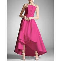 A-Line Prom Dresses Elegant Dress Formal Prom Asymmetrical Sleeveless Strapless Taffeta with Ruched 2023 Lightinthebox - thumbnail