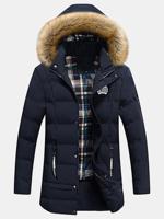 Mens Detachable Furry Hood Jackets Parkas - thumbnail