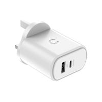 Cygnett 32W USB-C PD Dual Port Wall Charger - White (UK Plug) - thumbnail