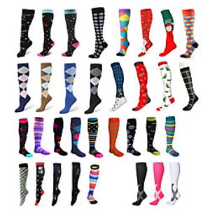 Sport Compression Stockings Funny Pattern Leg Pressure Running Cycling Multi Color Compression Socks Outdoor Indoor Lightinthebox