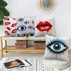 Lips Eyes Double Side Pillow Cover 1PC Soft Decorative Square Cushion Case Pillowcase for Bedroom Livingroom Sofa Couch Chair miniinthebox
