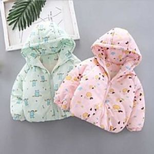Kid's Girls' Jacket  Coat Blushing Pink Light Green Animal Cute 2-6 Years Lightinthebox