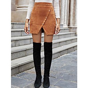 LITB Basic  Women's Leather High Waist Skirt Solid Color Dress Mini Skirt Lightinthebox