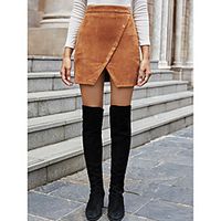LITB Basic  Women's Leather High Waist Skirt Solid Color Dress Mini Skirt Lightinthebox - thumbnail