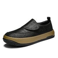 Men's Loafers  Slip-Ons Penny Loafers Casual Daily Faux Leather Black White Khaki Spring Summer Lightinthebox - thumbnail