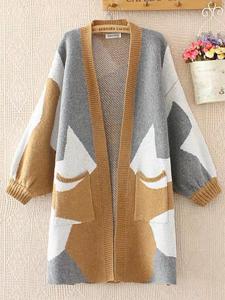 Casual Printed Pockets Cardigans