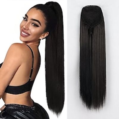Drawstring Ponytails Women / Classic / Hot Sale Synthetic Hair Hair Piece Hair Extension Straight 30 inch Party / Daily / Daily Wear miniinthebox