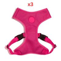 Zee Dog Pink Led Adjustable Air Mesh Harness Medium (Pack of 3)