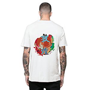 Men's Tee T shirt Hot Stamping Graphic Prints Vintage Print Short Sleeve Casual Tops Ethnic Style Casual Fashion Designer Blue Gray White Lightinthebox