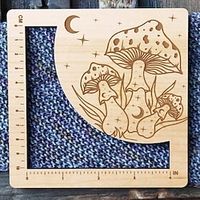 Magic Mushrooms Gauge Swatch Measurement Ruler, Fabric Measuring Tool | Wood Caliber Measuring Ruler - DIY Sewing Padding Ruler, Sewing Template for Making Fabric Cutting Patterns Lightinthebox - thumbnail