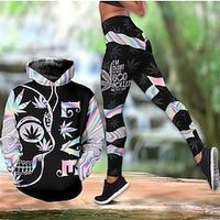 Women's Sweatsuit Yoga Suit 2 Piece Cropped Leggings Hoodie Clothing Suit Black Yoga Fitness Gym Workout Breathable Moisture Wicking Soft Long Sleeve Sport Activewear  Athletic  Athleisure Lightinthebox - thumbnail