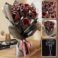 Assembled Building Blocks Rose Flower Flower Simulative Bouquet DIY Small Educational Toy Gift Eternal Flower Christmas Halloween Gift Day Valentine's Day for her Lightinthebox - thumbnail
