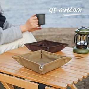 Outdoor Camping Storage Tray Home Travel Storage Box Camping Portable Folding Square Debris Storage Tray miniinthebox