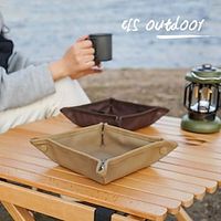 Outdoor Camping Storage Tray Home Travel Storage Box Camping Portable Folding Square Debris Storage Tray miniinthebox - thumbnail