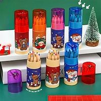 12-Color Cartoon Pencil Set - Perfect For Kids' Art  Painting - A Fun Christmas Gift! Lightinthebox - thumbnail