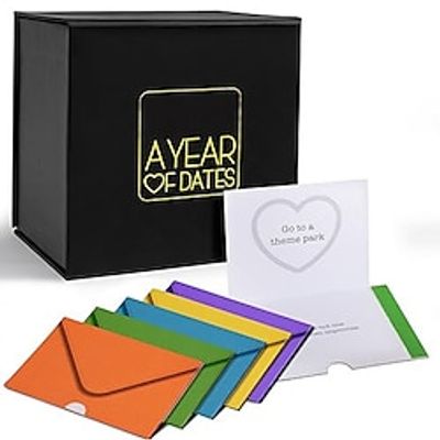 52 Week of Dates Box of Date Night Ideas, a Year of Dates – 52 Surprise Envelopes, 52 Surprise Date Night Ideas, Unique Gifts For Couples Anniversary Lightinthebox