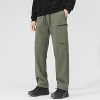 Men's Cargo Pants Cargo Trousers Hiking Pants Drawstring Elastic Waist Straight Leg Plain Comfort Warm Casual Daily Holiday Sports Fashion Black Army Green Lightinthebox - thumbnail