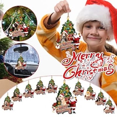 Christmas Ornament Xmas Tree 2D Acrylic Hanging Pendants Decorative Exquisite Home Farmhouse Party Decor Lightinthebox
