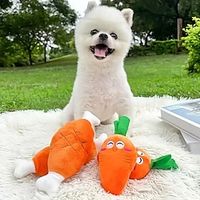Carrot  Chicken Leg Bone Design Pet Grinding Teeth Squeaky Plush Toy Durable Chew Toy For Dog Interactive Supply Lightinthebox - thumbnail