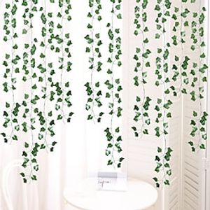 12 pack artificial ivy wreaths fake sweet potatoes leaf vines hanging plants green background wedding decoration home bedroom wall decoration jungle themed party decoration miniinthebox