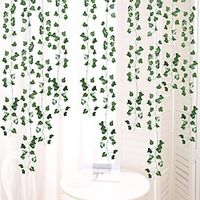 12 pack artificial ivy wreaths fake sweet potatoes leaf vines hanging plants green background wedding decoration home bedroom wall decoration jungle themed party decoration miniinthebox - thumbnail