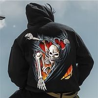 Men's Unisex Pullover Hoodie Sweatshirt Hooded Skull Graphic Prints Skeleton Print Daily Sports 3D Print Streetwear Designer Hoodies Sweatshirts  Long Sleeve Black Lightinthebox - thumbnail