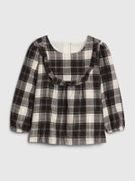 Toffler Flannel Ruffle Top - thumbnail