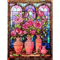 1pc Flower DIY Diamond Painting Glass Crystal Painted Rose Diamond Painting Handcraft Home Gift Without Frame miniinthebox