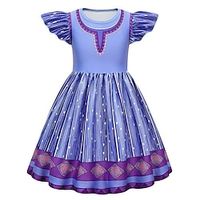 Fairytale Princess Sofia Dress Flower Girl Dress Girls' Movie Cosplay Pattern Dress Blue Light Purple Dress Children's Day Masquerade Polyester Lightinthebox - thumbnail