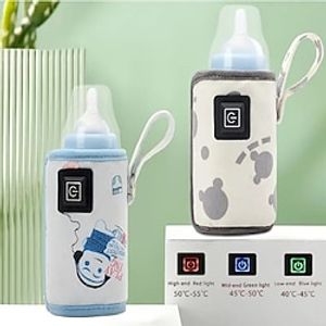 Cartoon Milk Warmers With Three Degrees Of Temperature Adjustment Portable Milk Bottle Insulation Sleeve At Home And Outdoors Usb Heated Constant Temperature Milk Bottle Sleeve Lightinthebox