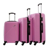 PARA JOHN PJTR3174 3 Pcs (20 Inch, 24 Inch, 28 Inch) 4 Wheels Trolley Luggage Set, Pink