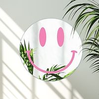 Circular 2mm Thick Acrylic Smiling Face Mirror Home Bedroom Decorative Mirror 11.8in11.8in miniinthebox