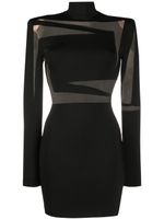 Balmain sheer-panel fitted mini-dress - Black