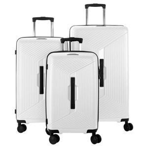 PARA JOHN Travel in Style: 3 Pcs 8-Wheel Spinner Luggage Set (21", 25", 29") - WHITE