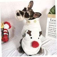 Dog Warm Sweater Dog Warm Outfit Christmas Pet Dog Clothes Christmas Costume Dog Sweater Puppy Costumes Dog Costume Dog Christmas Outfit Dachshund Sweater Small Dog White Set Lightinthebox - thumbnail