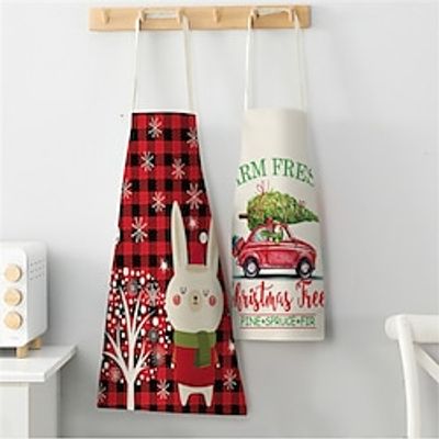 Chistmas Apron, Holiday Kitchen Apron Christmas Santa ClausElkSnowman Style Decoration Apron for Christmas Dinner Party Cooking Baking Crafting House Cleaning Lightinthebox