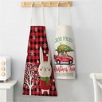 Chistmas Apron, Holiday Kitchen Apron Christmas Santa ClausElkSnowman Style Decoration Apron for Christmas Dinner Party Cooking Baking Crafting House Cleaning Lightinthebox - thumbnail