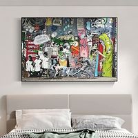 Banksy Street Canvas Art Handpainted Banksy Style Graffiti Canvas Home Decor  Banksy Canvas Graffiti Art Modern Rolled Canvas (No Frame) miniinthebox - thumbnail