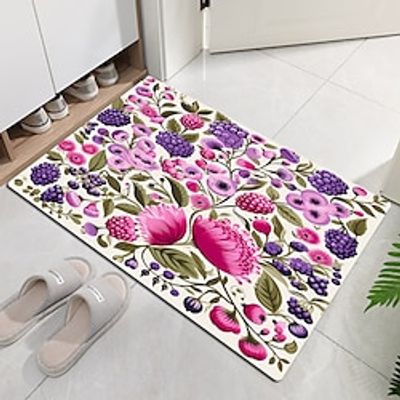 Colorful Flowers Doormat Non-Slip Oil Proof Rug Indoor Outdoor Mat Bedroom Decor Bathroom Mat Entrance Rug Door Mat Lightinthebox
