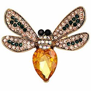 mlouye women bee brooch pins bumble honeybee brooches broaches for girls summer insect blue enamel crystal gold tone miniinthebox