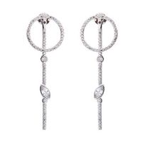 Luxury 925 Silver Zirconia Drop Earrings