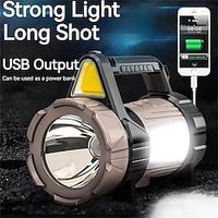 Powerful SearchlightWhistle Searchlight LED COB Rechargeable Flashlight Torch with Warn Light Horn for Outdoor Emergency Night Working Exploring Lighting miniinthebox