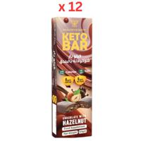 Healthy & Tasty Keto Bar Chocolate With Hazelnut 60 G, Box Of 12, No Added Sugar, Wheat Free, 6G Protein, 241 Calories, 16G Fat, 6G Net Carbs