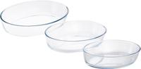 Royalford BRS 3 Pcs Oval Glass Baking Tray Clear - RF8804