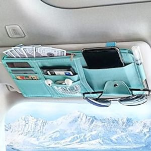 Car Sun Visor Organizer Car Glasses Clip Storage Pocket Sunglasses Holder With Zipper Pocket For Car Truck SUV Auto Interior Accessories Lightinthebox