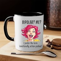 1pc BIPOLAR ME Coffee Mug Ceramic Coffee Cups Water Cups Summer Winter Drinkware Birthday Gifts Holiday Gifts New Year Gifts Valentine's Day Gifts Lightinthebox