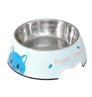 Cozy Paws Single Melamine Bowl -14x17.5x6cm Green Kitty