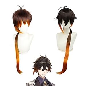 Floater Genshin Impact Zhong Li Cos Wig Prince Rock Animation Cosplay Wig Cross-border Color Blending Gradient Anti Warped Braid Lightinthebox